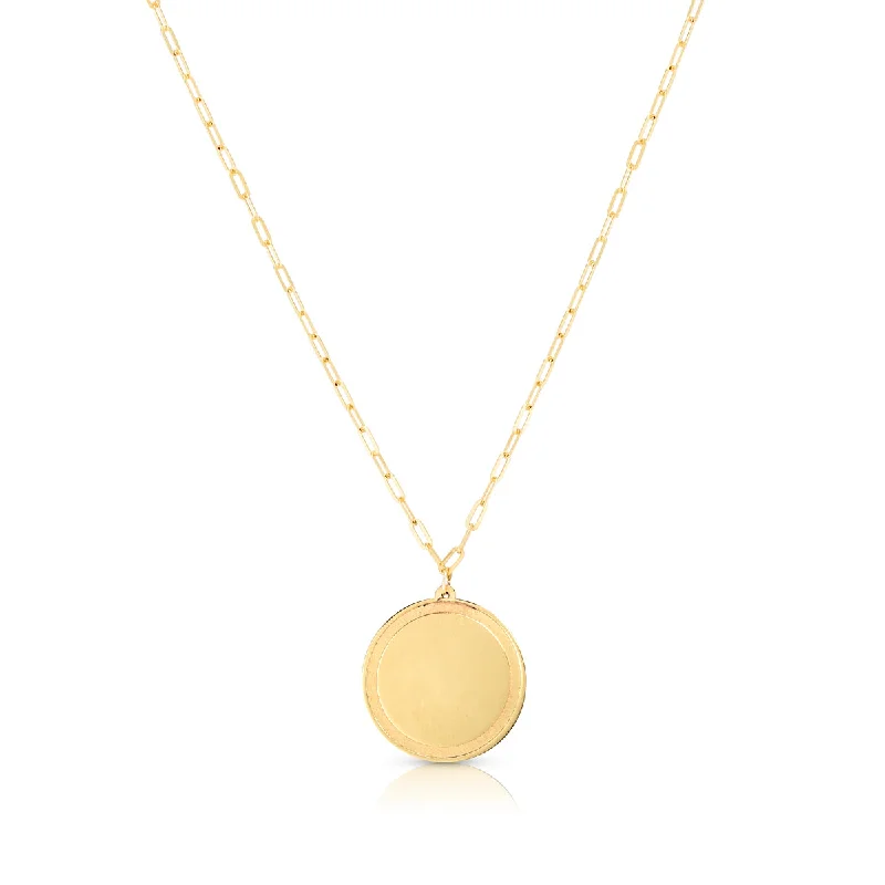 Elegant Jewelry, Exclusive Prices – Shop Now Flash Sale Starts 14K Gold Round Tag with Paperclip Chain Elegant Jewelry, Exclusive Prices – Shop Now Flash Sale Starts 14K Gold Round Tag with Paperclip Chain