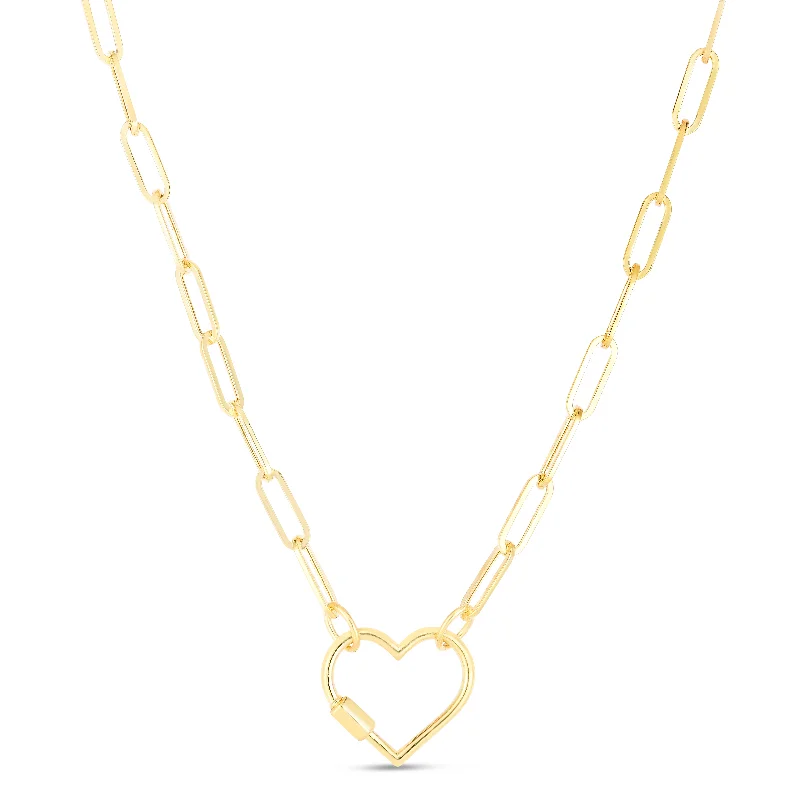 Grab Exquisite Jewelry At The Lowest Prices Style Upgrade 14K Heart Carabiner Paperclip Necklace Grab Exquisite Jewelry At The Lowest Prices Style Upgrade 14K Heart Carabiner Paperclip Necklace