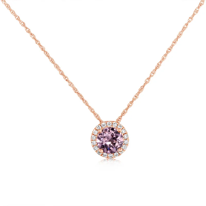 Bestselling Jewelry Now On Sale – Elevate Your Look Style Without Limits 14K Rose Gold Lotus Garnet/Diamond Pendant