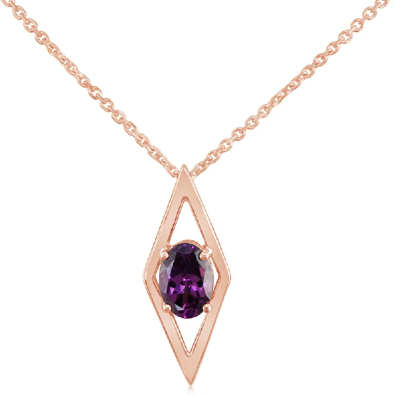 Exclusive Gemstone Jewelry At Special Prices Best Deals Of The Season 14K Rose Gold Purple Garnet Pendant Exclusive Gemstone Jewelry At Special Prices Best Deals Of The Season 14K Rose Gold Purple Garnet Pendant