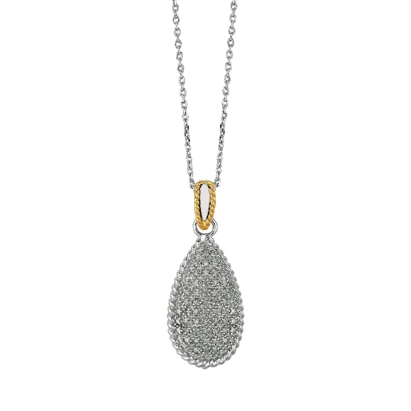 Last Chance To Shop High-End Jewelry At Markdown Prices Seasonal Trends 14K & Silver Tear Drop Necklace Last Chance To Shop High-End Jewelry At Markdown Prices Seasonal Trends 14K & Silver Tear Drop Necklace