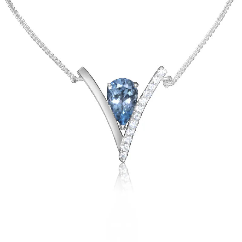 Limited-Time Offer On Elegant Jewelry Pieces Limited Edition 14K White Gold Aquamarine/Diamond Neckpiece Limited-Time Offer On Elegant Jewelry Pieces Limited Edition 14K White Gold Aquamarine/Diamond Neckpiece