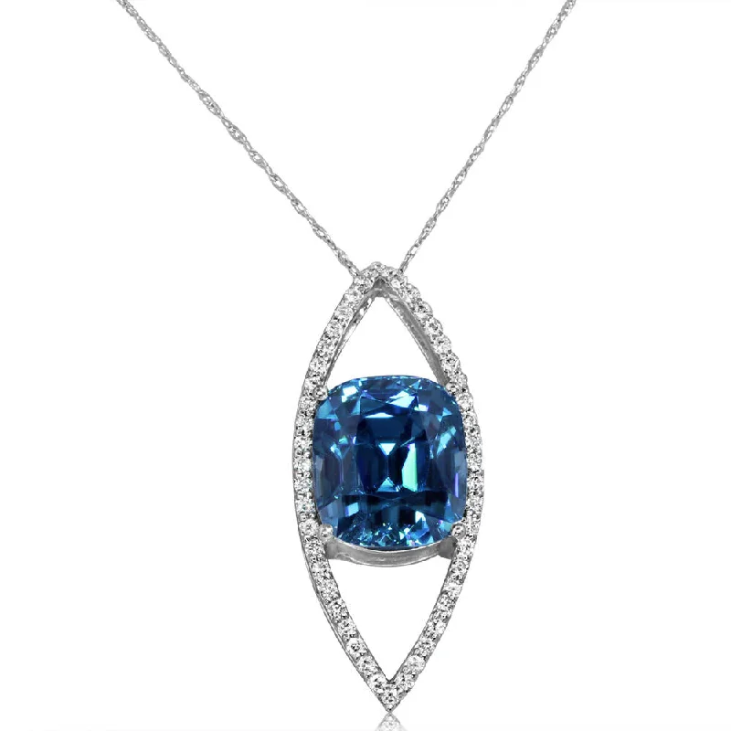 Affordable Glamour – Premium Jewelry At Special Prices Holiday Attire Sale 14K White Gold Blue Zircon/Diamond Pendant Affordable Glamour – Premium Jewelry At Special Prices Holiday Attire Sale 14K White Gold Blue Zircon/Diamond Pendant