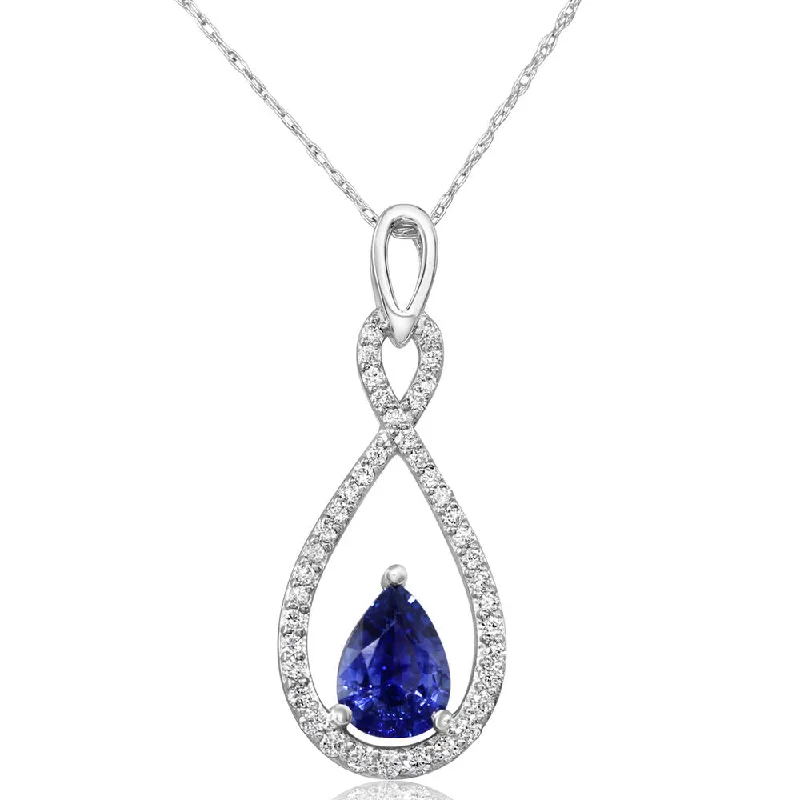 Shop Dazzling Jewelry At The Best Prices Final Sale 14K White Gold Sapphire/Diamond Pendant Shop Dazzling Jewelry At The Best Prices Final Sale 14K White Gold Sapphire/Diamond Pendant