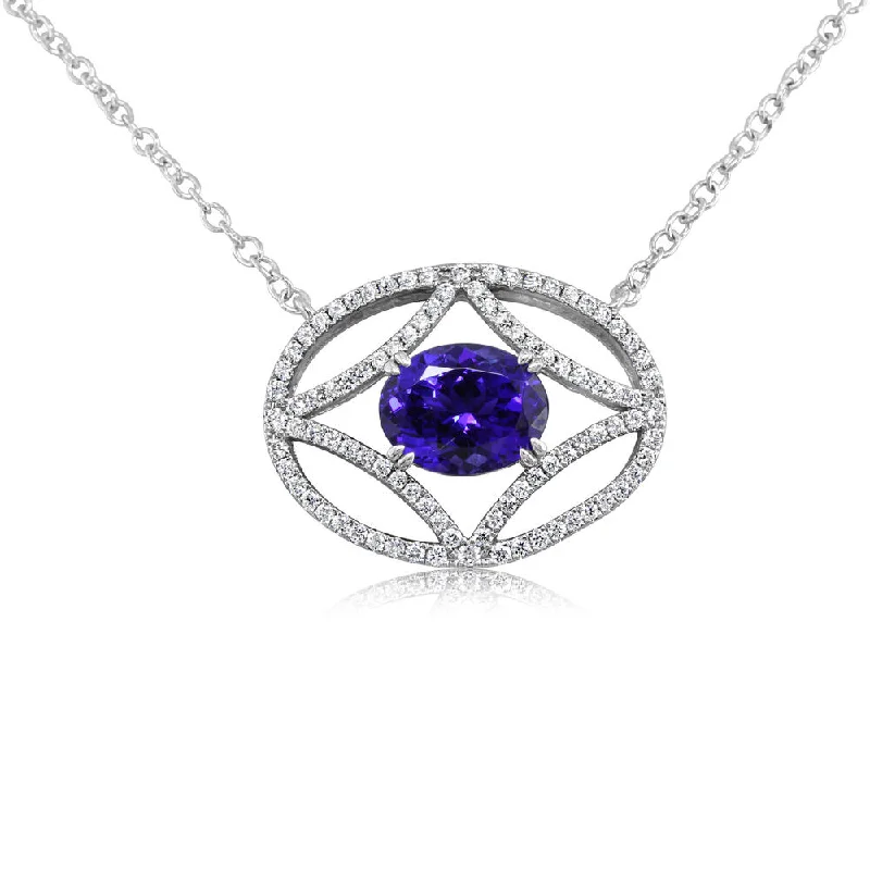 Limited-Time Offer On Elegant Jewelry Pieces Swimwear Summer Blowout 14K White Gold Tanzanite/Diamond Neckpiece Limited-Time Offer On Elegant Jewelry Pieces Swimwear Summer Blowout 14K White Gold Tanzanite/Diamond Neckpiece