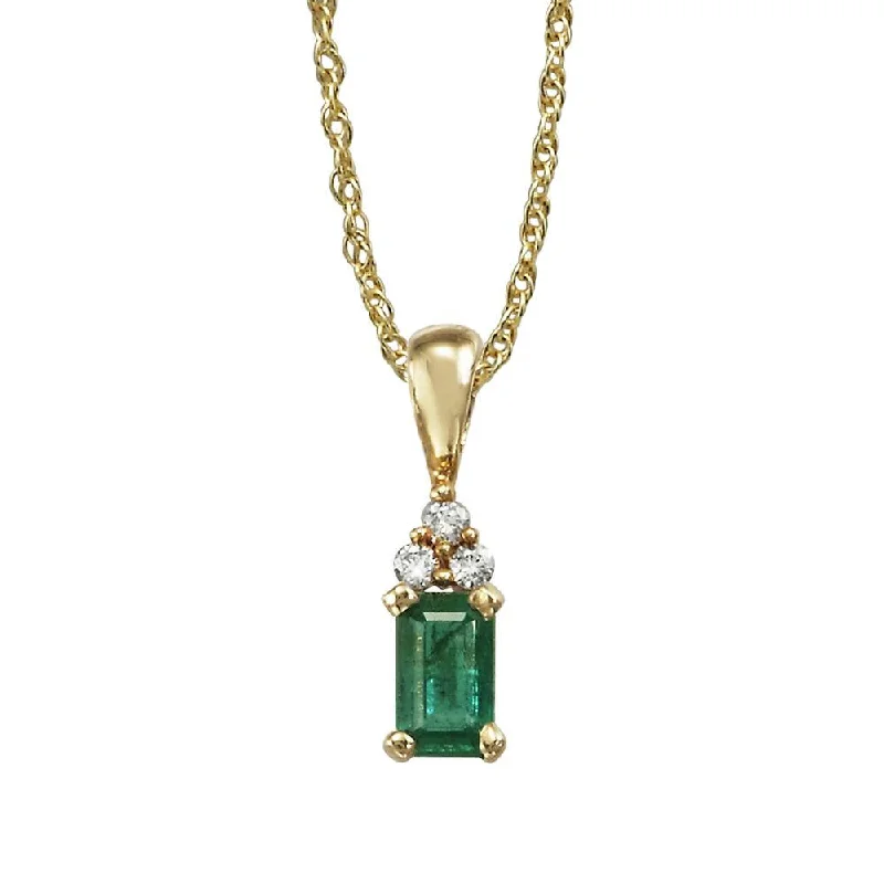 Luxury Jewelry Without The Luxury Price Tag Dive Into Trendy Styles 14K Yellow Gold Emerald/Diamond Pendant Luxury Jewelry Without The Luxury Price Tag Dive Into Trendy Styles 14K Yellow Gold Emerald/Diamond Pendant
