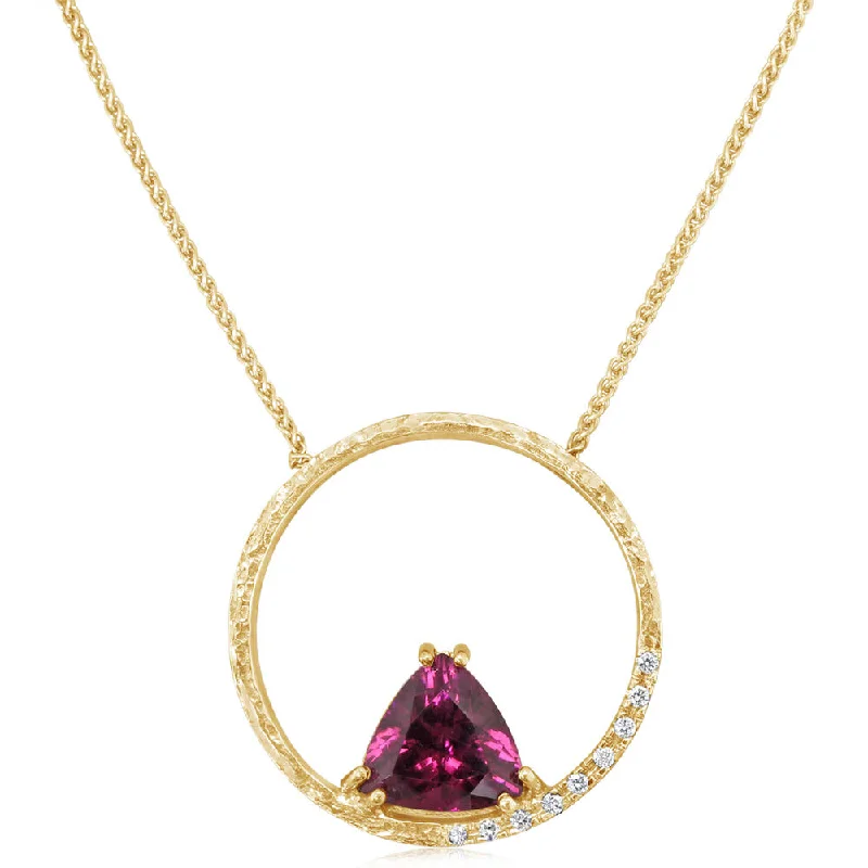Discounted Jewelry For A Glamorous Look Fast Fashion Favorites 14K Yellow Gold Purple Garnet/Diamond Neckpiece Discounted Jewelry For A Glamorous Look Fast Fashion Favorites 14K Yellow Gold Purple Garnet/Diamond Neckpiece