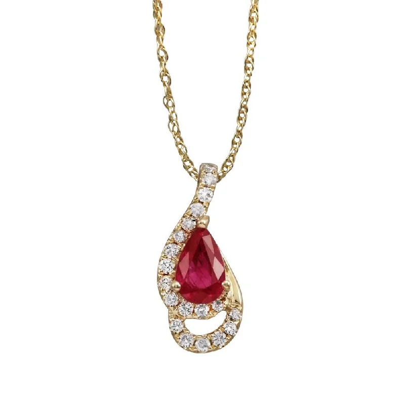The Perfect Jewelry Piece At The Perfect Discount Step Ahead, Lead The Trend 14K Yellow Gold Ruby/Diamond Pendant The Perfect Jewelry Piece At The Perfect Discount Step Ahead, Lead The Trend 14K Yellow Gold Ruby/Diamond Pendant