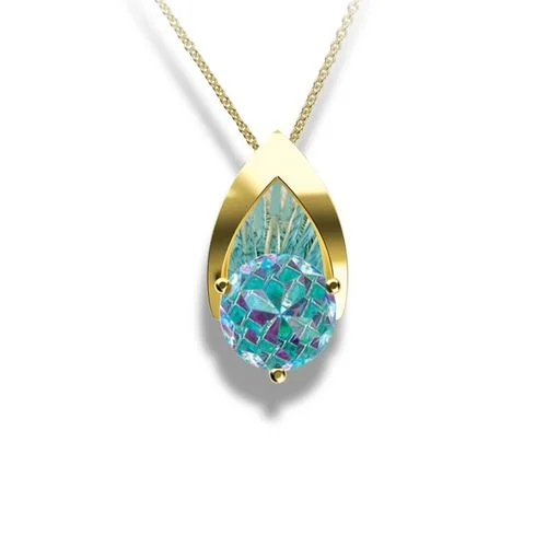 Luxury Handcrafted Jewelry For Elegant Looks Latest Trends Blue Topaz Davinchi Cut Pendant 14k Luxury Handcrafted Jewelry For Elegant Looks Latest Trends Blue Topaz Davinchi Cut Pendant 14k