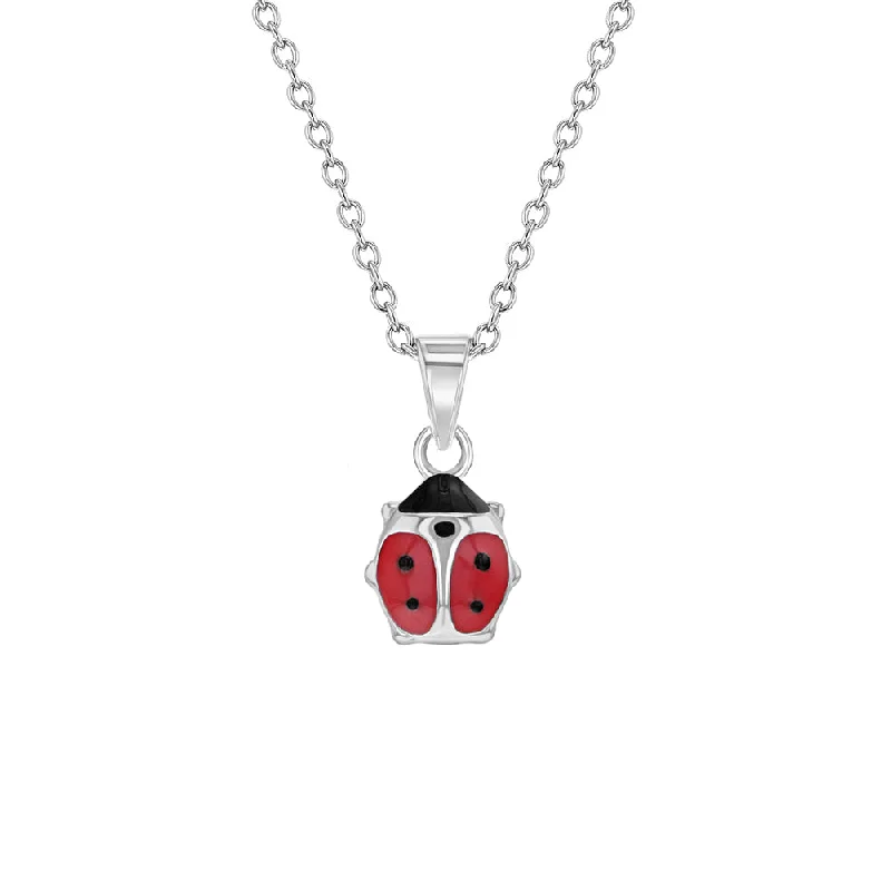 Customized Silver Jewelry For Unique Style Spring Fashion Childrens' Red Ladybug Necklace in Sterling Silver Customized Silver Jewelry For Unique Style Spring Fashion Childrens' Red Ladybug Necklace in Sterling Silver