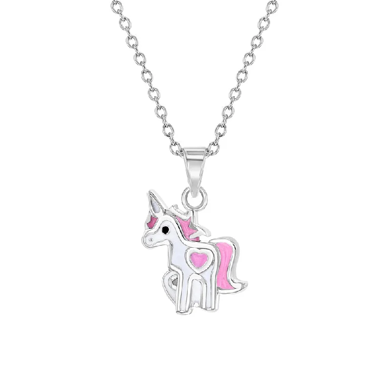 Affordable Gold-Plated Jewelry For Modern Fashion Season Sale Children's Love Unicorn Necklace in Sterling Silver Affordable Gold-Plated Jewelry For Modern Fashion Season Sale Children's Love Unicorn Necklace in Sterling Silver