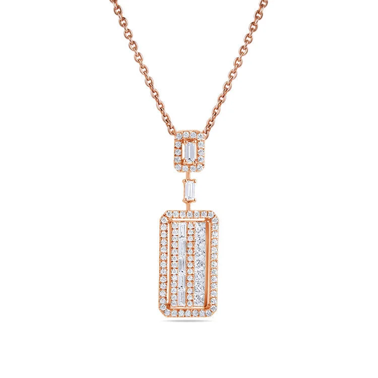 Clearance Sale On High-End Jewelry Collections Fashion Sale .75 cttw Round Brilliant, Princess & Baguette Diamond Drop Pendant Clearance Sale On High-End Jewelry Collections Fashion Sale .75 cttw Round Brilliant, Princess & Baguette Diamond Drop Pendant