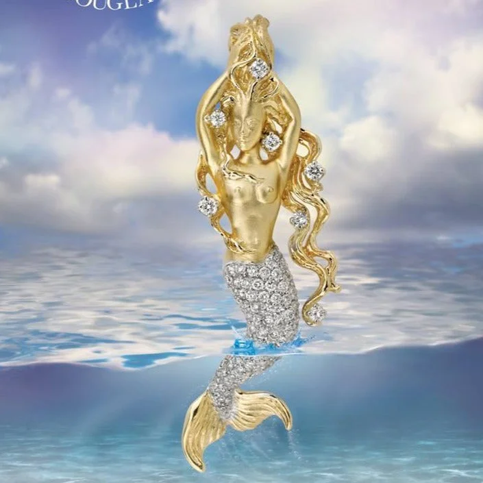 Seasonal Jewelry Sale – Upgrade Your Collection Stylish Deals "Oceana" .85cttw Diamond Mermaid Pendant/Enhancer in 14k Seasonal Jewelry Sale – Upgrade Your Collection Stylish Deals "Oceana" .85cttw Diamond Mermaid Pendant/Enhancer in 14k