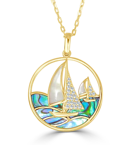 Premium Jewelry, Premium Discounts – Act Fast End Of Season Sale Smooth Sailing Sailboats Pendant in 14k Yellow Gold Premium Jewelry, Premium Discounts – Act Fast End Of Season Sale Smooth Sailing Sailboats Pendant in 14k Yellow Gold