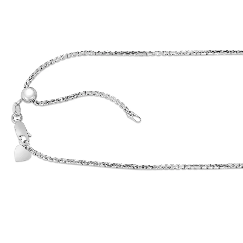 Premium Diamond Jewelry At Once-In-A-Lifetime Discounts Fashion Forward Silver 1.8mm Adjustable Round Box Chain Premium Diamond Jewelry At Once-In-A-Lifetime Discounts Fashion Forward Silver 1.8mm Adjustable Round Box Chain