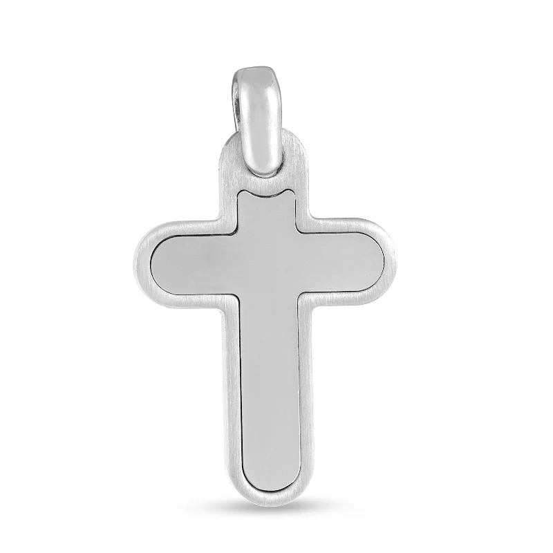 Affordable Glamour – Premium Jewelry For Less Modern Fashion Sale Silver Satin Frame Cross Pendant Affordable Glamour – Premium Jewelry For Less Modern Fashion Sale Silver Satin Frame Cross Pendant