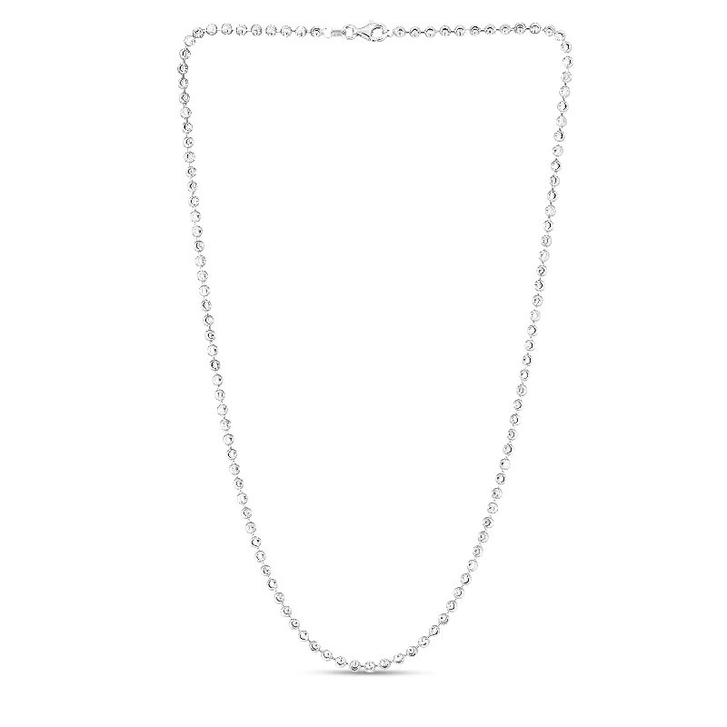 Discover Unique Jewelry With Special Limited-Time Offers Urban Fashion Sterling Silver 3mm Moon-cut Bead Chain Discover Unique Jewelry With Special Limited-Time Offers Urban Fashion Sterling Silver 3mm Moon-cut Bead Chain