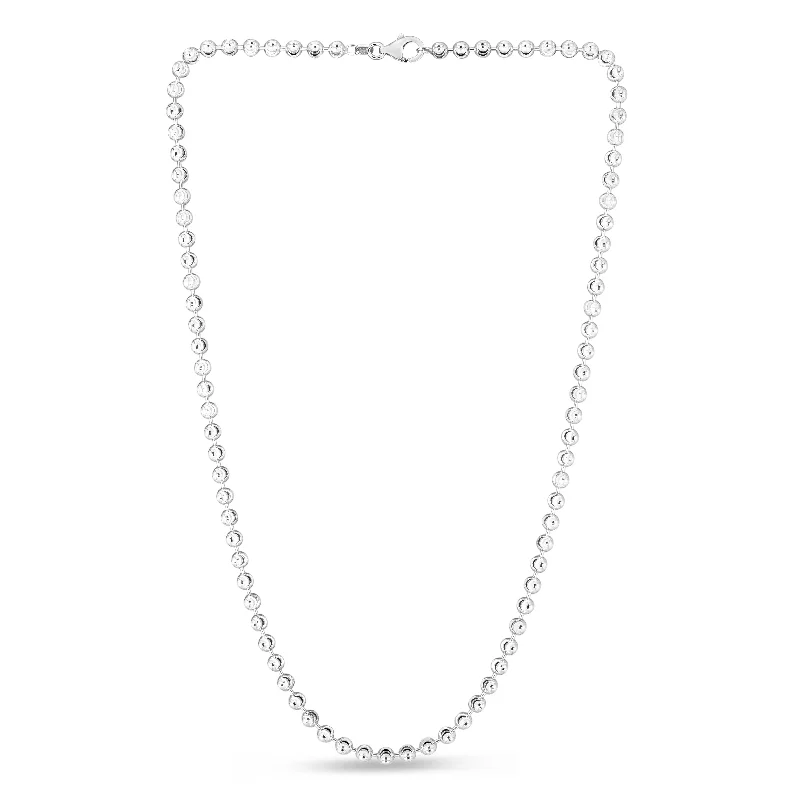 Celebrate Every Occasion With Sparkling Savings Casual Fashion Sterling Silver 4mm Moon-cut Bead Chain Celebrate Every Occasion With Sparkling Savings Casual Fashion Sterling Silver 4mm Moon-cut Bead Chain