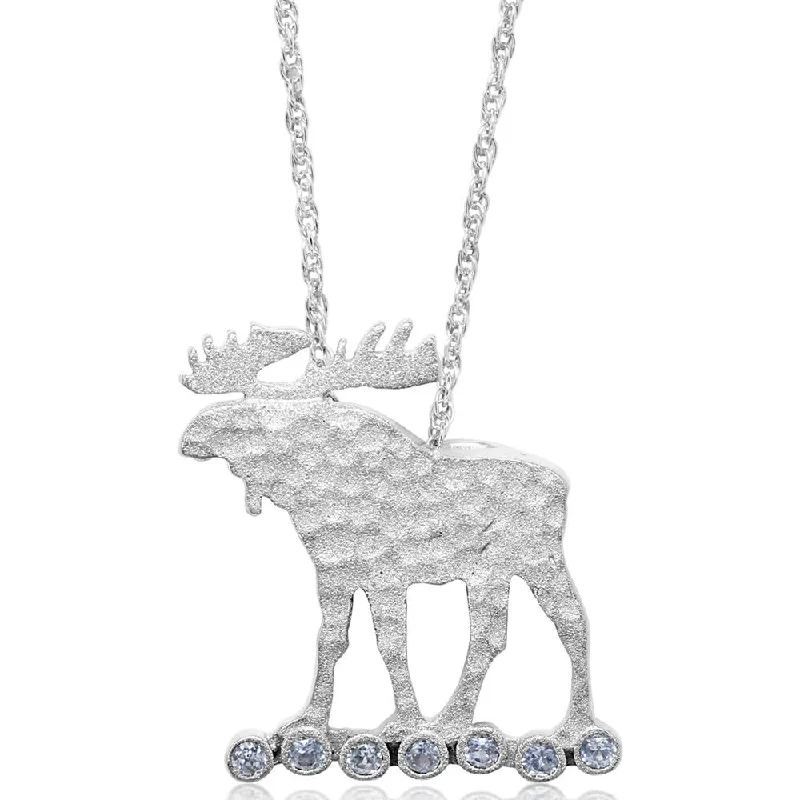 Elegant Jewelry At Unbeatable Offers – Shop Before It's Gone Inspired By You, Designed For You Sterling Silver Moose Montana Sapphire Pendant(7-Stones)