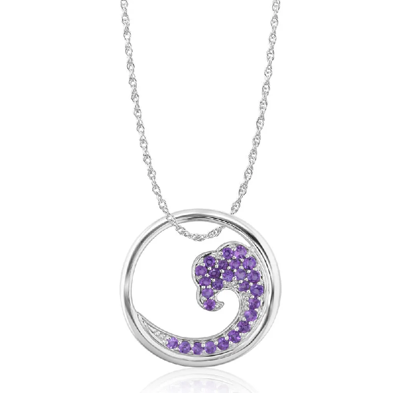 Seasonal Jewelry Deals – Elevate Your Style Must Haves Sterling Silver Nature Amethyst Wave 20mm Pendant Seasonal Jewelry Deals – Elevate Your Style Must Haves Sterling Silver Nature Amethyst Wave 20mm Pendant