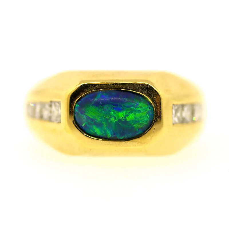 Bestselling Jewelry At Special Promotional Rates Latest Fashion Scintillating Opal & Diamond Ring in 18k Gold Bestselling Jewelry At Special Promotional Rates Latest Fashion Scintillating Opal & Diamond Ring in 18k Gold