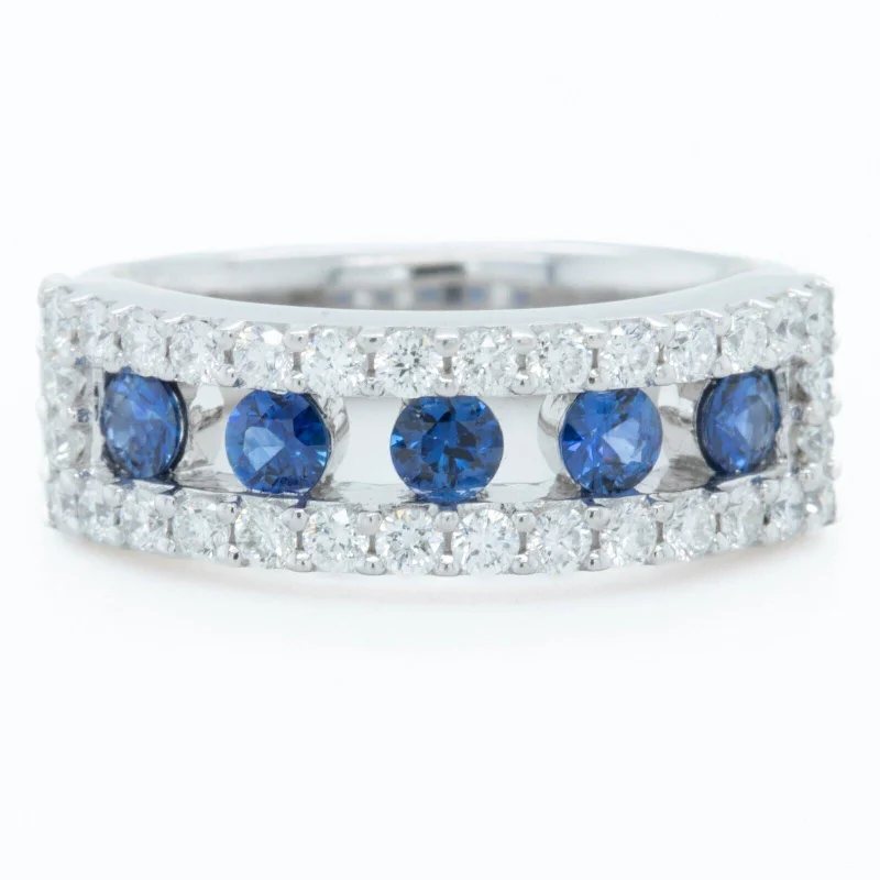 Huge Markdowns On Premium Jewelry Styles Quick Grab Deals 14K White Gold 0.35ctw 5 Stone Sapphire Diamond Ring 0.82ctw Size 5.75 6g Huge Markdowns On Premium Jewelry Styles Quick Grab Deals 14K White Gold 0.35ctw 5 Stone Sapphire Diamond Ring 0.82ctw Size 5.75 6g