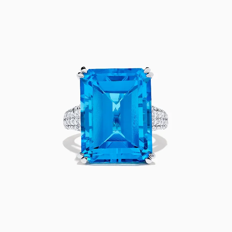 The Perfect Jewelry Piece At The Perfect Price Flash Sale 14K White Gold Blue Topaz and Diamond Ring, 29.29 TCW The Perfect Jewelry Piece At The Perfect Price Flash Sale 14K White Gold Blue Topaz and Diamond Ring, 29.29 TCW