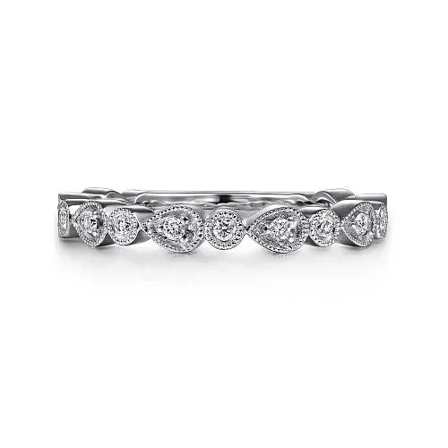 Buy More, Save More – Special Jewelry Discounts Must-Have Style Discounts 14K White Gold Pear and Round Station Stackable Diamond Ring Buy More, Save More – Special Jewelry Discounts Must-Have Style Discounts 14K White Gold Pear and Round Station Stackable Diamond Ring