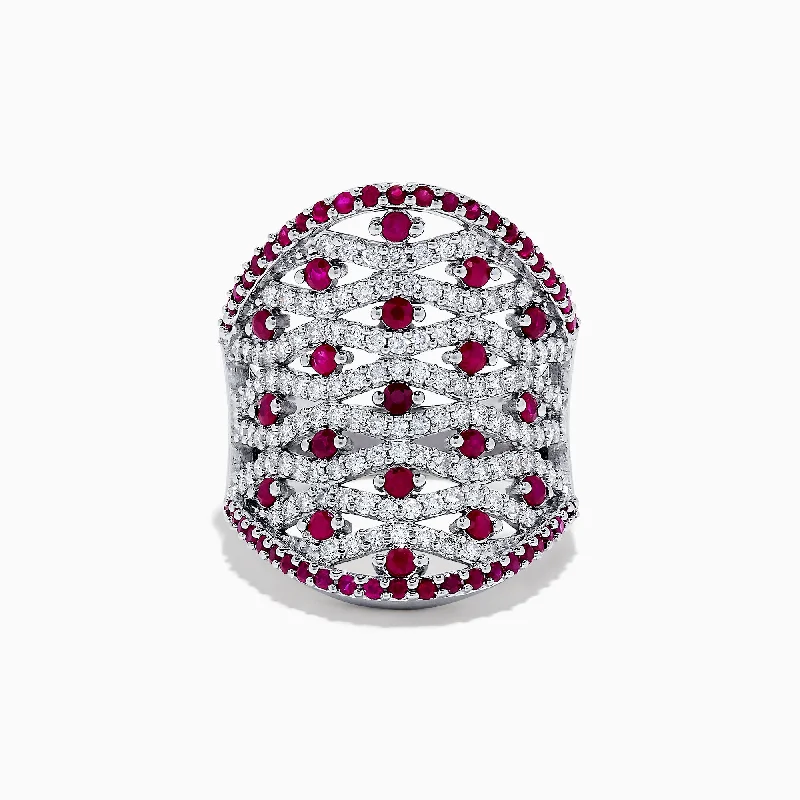 Elegant Jewelry, Affordable Luxury – Shop Now Find Your Unique Flair 14K White Gold Ruby and Diamond Ring, 2.11 TCW