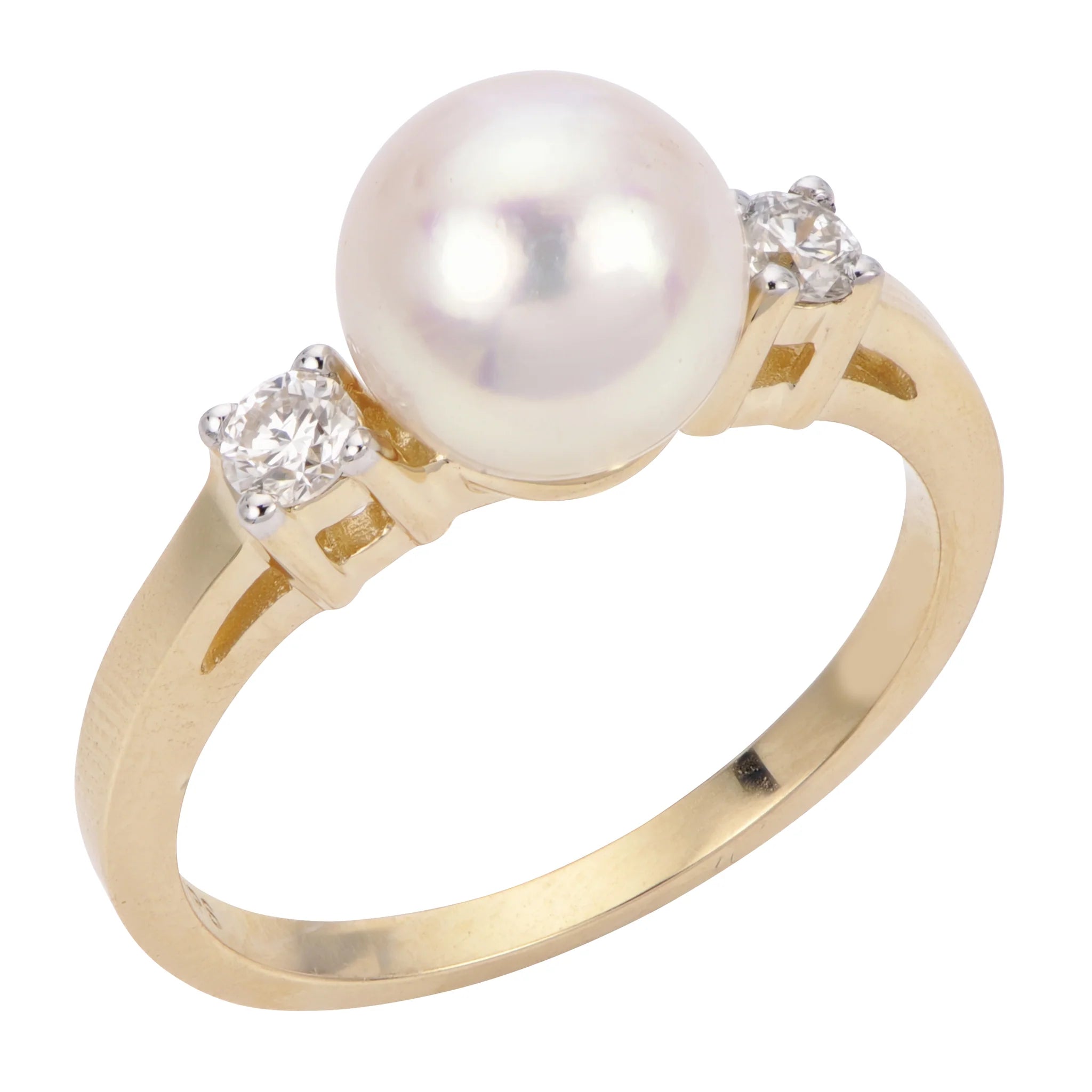 Don't Miss Our Biggest Jewelry Sale Of The Season Relaxed Style 14K Yellow Cultured Pearl and Diamond Ring Don't Miss Our Biggest Jewelry Sale Of The Season Relaxed Style 14K Yellow Cultured Pearl and Diamond Ring