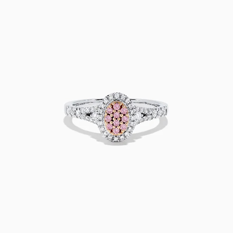 Timeless Elegance Now At Special Discounts Special Offers, Don't Miss 18K Two Tone Gold Pink and White Diamond Ring, 0.37 TCW Timeless Elegance Now At Special Discounts Special Offers, Don't Miss 18K Two Tone Gold Pink and White Diamond Ring, 0.37 TCW