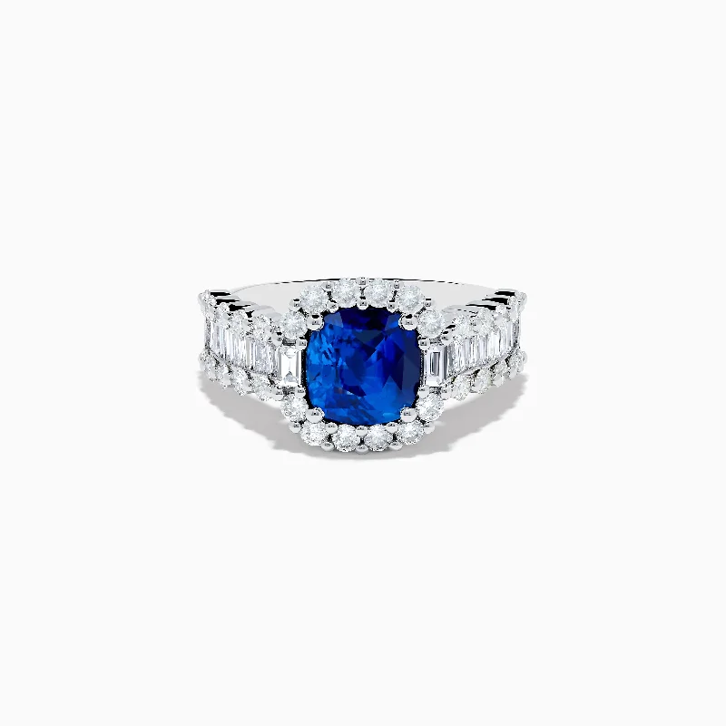 Breathtaking Jewelry At Limited-Time Savings Insane Discount Onslaught 18K White Gold GIA Certified Cushion Cut Blue Sapphire and Diamond Ring Breathtaking Jewelry At Limited-Time Savings Insane Discount Onslaught 18K White Gold GIA Certified Cushion Cut Blue Sapphire and Diamond Ring