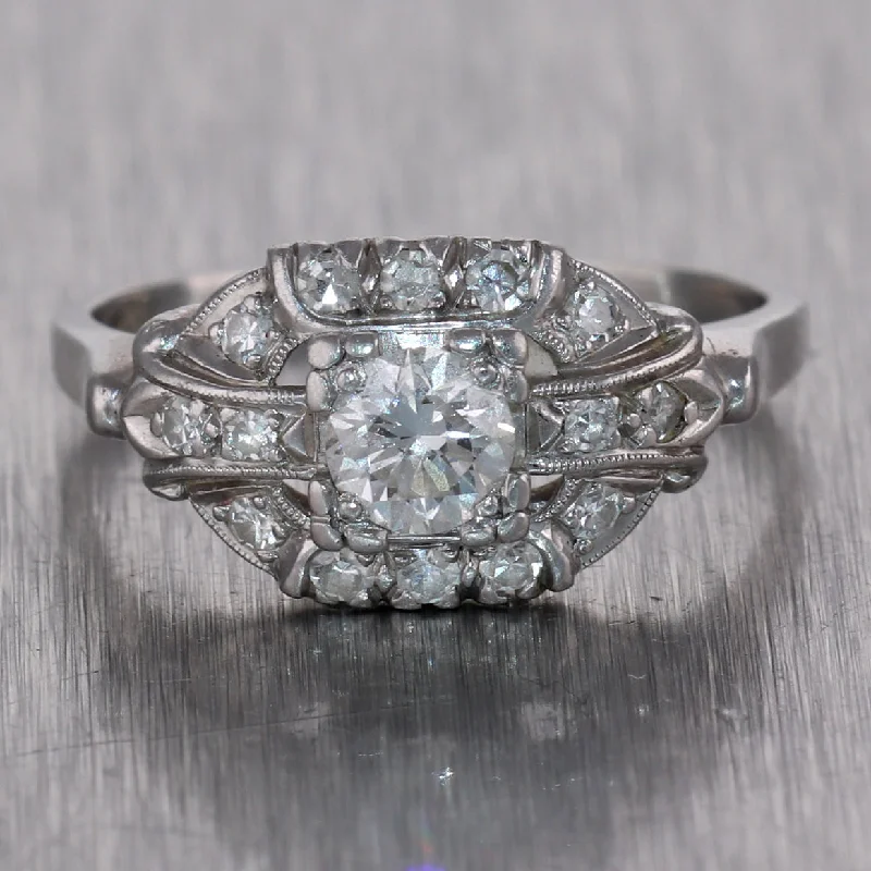 Celebrate Every Occasion With Sparkling Savings Trendy Pulse 1930's Antique Art Deco Platinum Granar Brothers 0.65ctw Diamond Ring Celebrate Every Occasion With Sparkling Savings Trendy Pulse 1930's Antique Art Deco Platinum Granar Brothers 0.65ctw Diamond Ring
