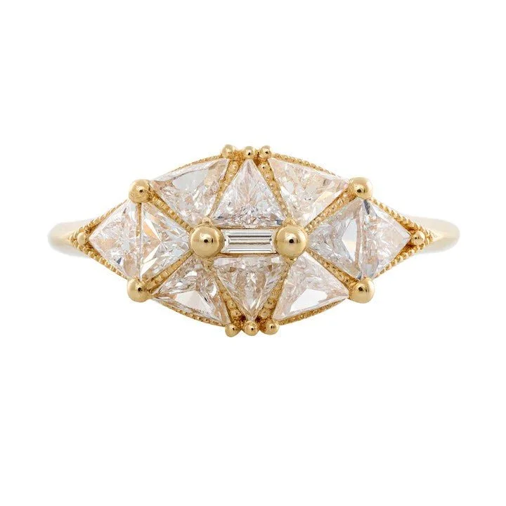 Limited-Time Offer On Premium Jewelry Collections Trendy Looks On Sale ORDER ONLY: 18K Gold "Reflective Dome" Triangle Diamond Ring Limited-Time Offer On Premium Jewelry Collections Trendy Looks On Sale ORDER ONLY: 18K Gold "Reflective Dome" Triangle Diamond Ring