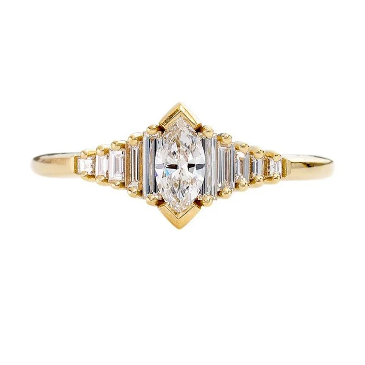 Flash Sale On Exquisite Jewelry – Don't Miss Out Luxury Fashion Discounts ORDER ONLY: "Dainty Deco" Marquise Diamond Ring with Baguette Diamonds Flash Sale On Exquisite Jewelry – Don't Miss Out Luxury Fashion Discounts ORDER ONLY: "Dainty Deco" Marquise Diamond Ring with Baguette Diamonds