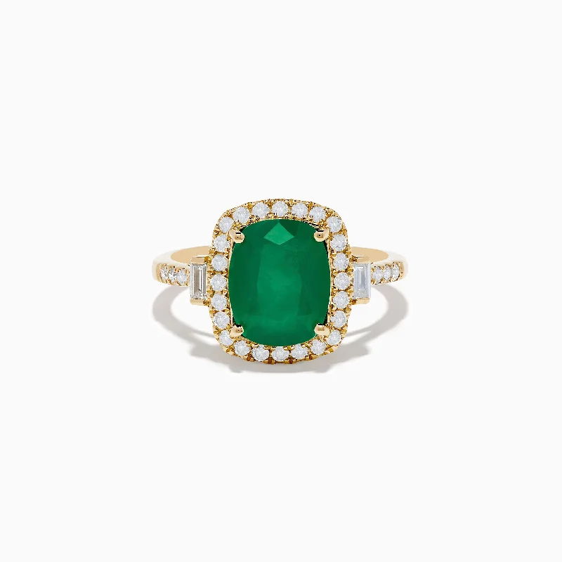Special Offers On Handcrafted And Designer Jewelry Special Offer Brasilica 14K Yellow Gold Emerald and Diamond Ring