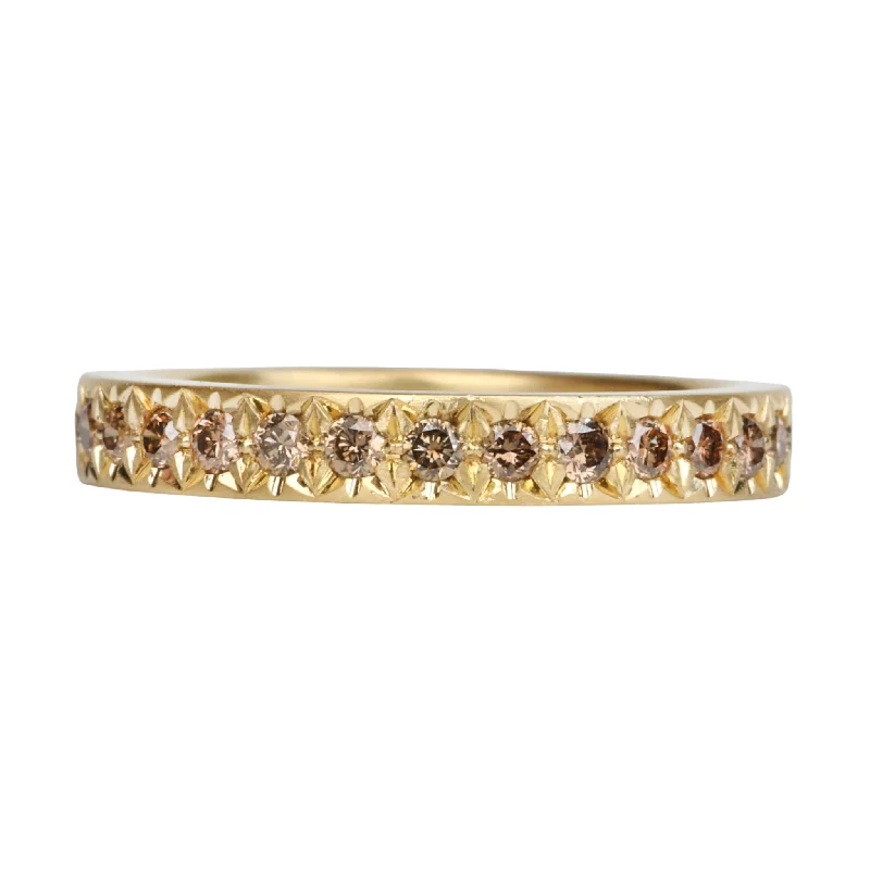Clearance Sale On High-End Jewelry Collections Fashion Essentials 18 Karat Yellow Gold Flat Pave Champagne Diamond Ring Clearance Sale On High-End Jewelry Collections Fashion Essentials 18 Karat Yellow Gold Flat Pave Champagne Diamond Ring
