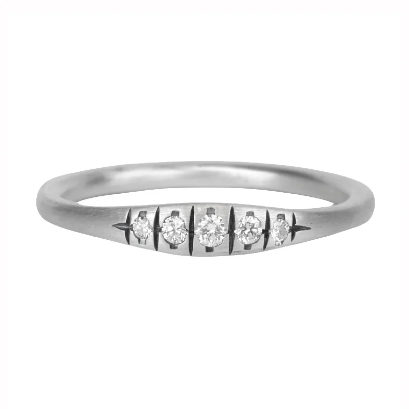 Limited Stock On Premium Jewelry At Low Prices Save Big Sterling Silver "Erin" Diamond Ring With Five Graduated Diamonds Limited Stock On Premium Jewelry At Low Prices Save Big Sterling Silver "Erin" Diamond Ring With Five Graduated Diamonds