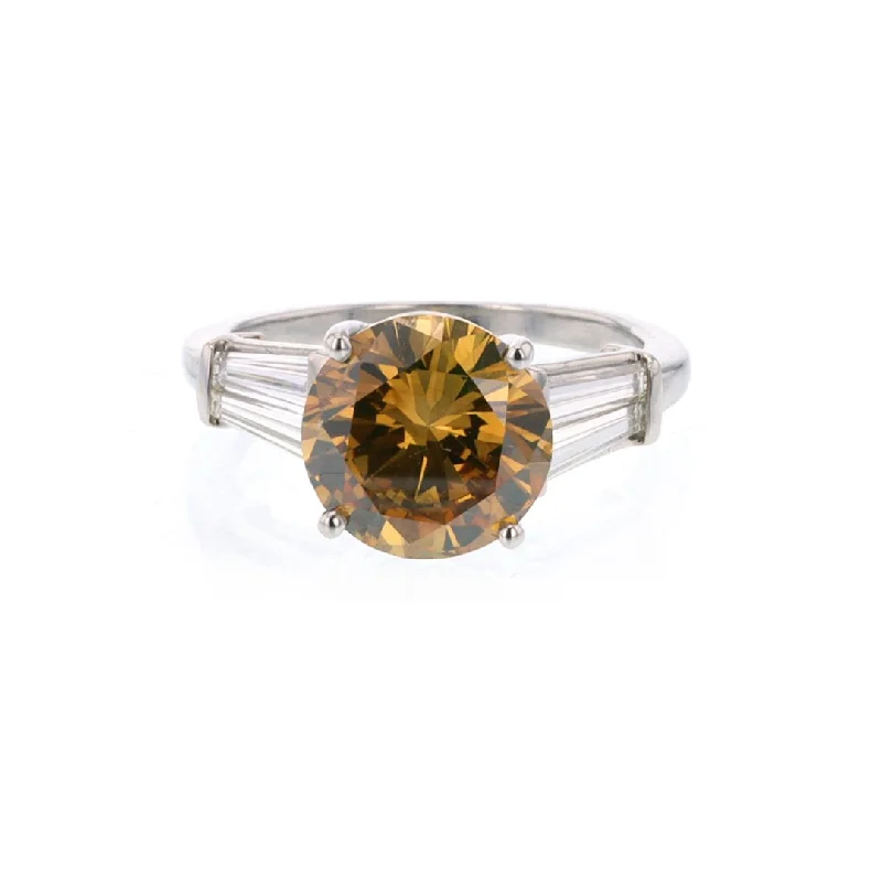 Luxury Handcrafted Jewelry For Elegant Looks Insane Discount Onslaught Deep Brown Orange Brilliant Diamond Ring