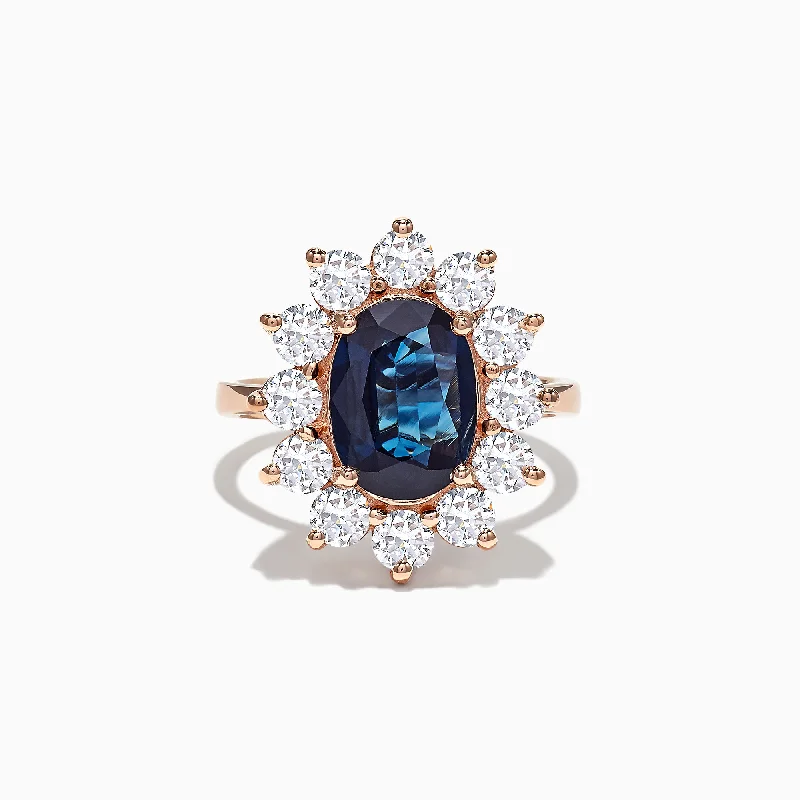 Flash Sale On Stunning Jewelry – Don't Miss Out Modish Fashion Discounts 14K Rose Gold Blue Sapphire and Diamond Ring, 4.71 TCW Flash Sale On Stunning Jewelry – Don't Miss Out Modish Fashion Discounts 14K Rose Gold Blue Sapphire and Diamond Ring, 4.71 TCW