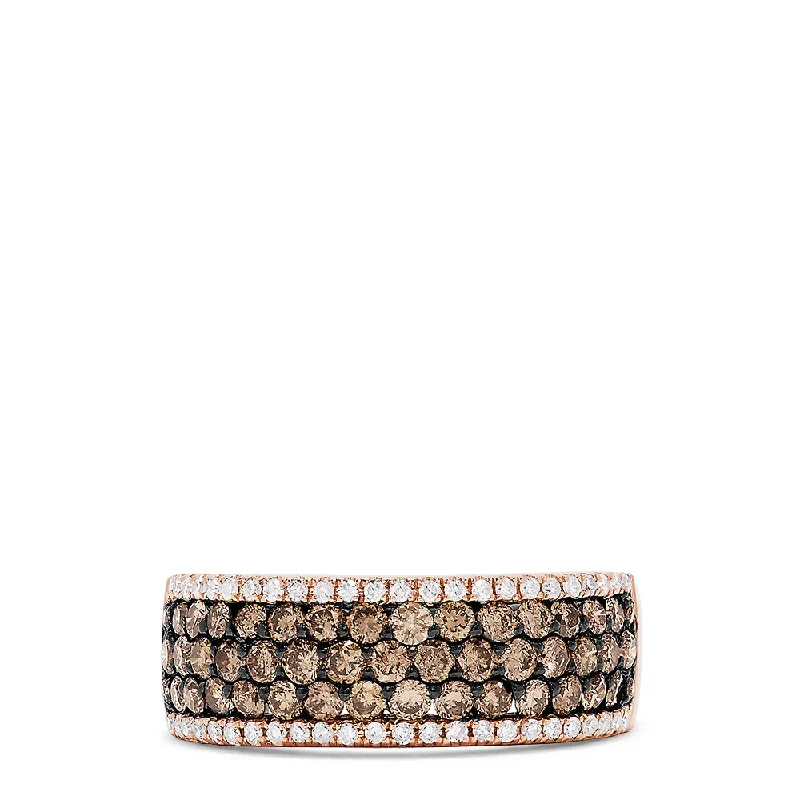 Bestselling Jewelry At Special Promotional Rates Avant-Garde Style Promotions 14K Rose Gold Espresso and White Diamond Ring, 1.28 TCW Bestselling Jewelry At Special Promotional Rates Avant-Garde Style Promotions 14K Rose Gold Espresso and White Diamond Ring, 1.28 TCW