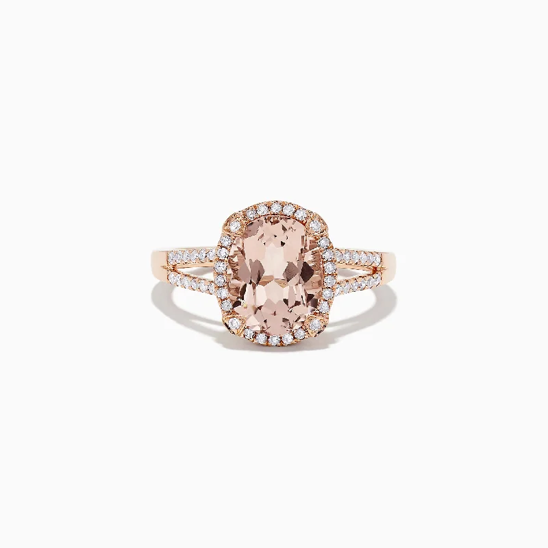 Shop Stylish Jewelry Now And Save Big Statement Fashion Offers 14K Rose Gold Morganite and Diamond Ring, 2.64 TCW Shop Stylish Jewelry Now And Save Big Statement Fashion Offers 14K Rose Gold Morganite and Diamond Ring, 2.64 TCW