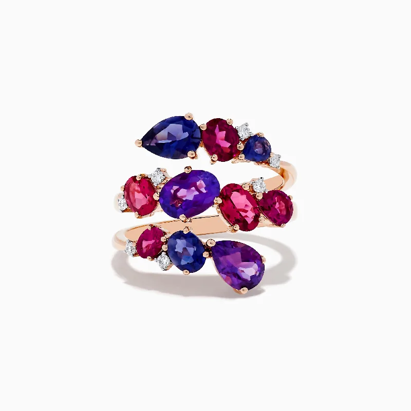 Huge Savings On Timeless Jewelry Collections Premium Style Offers 14K Rose Gold Multi-Stone and Diamond Ring Huge Savings On Timeless Jewelry Collections Premium Style Offers 14K Rose Gold Multi-Stone and Diamond Ring