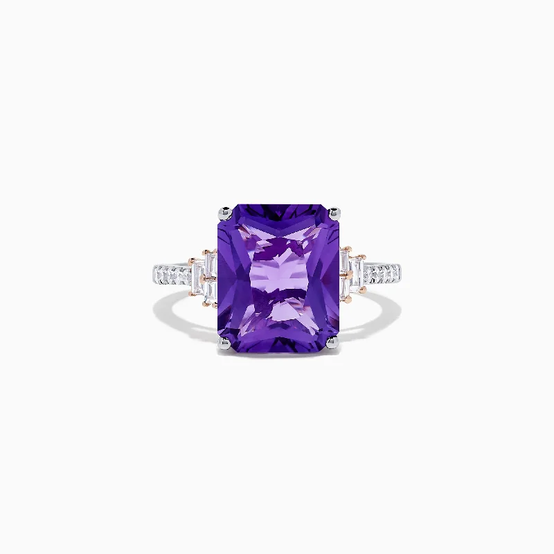 Special Jewelry Deals – Upgrade Your Collection Sleek Style Discounts 14K Two Tone Gold Amethyst and Diamond Ring, 6.34 TCW Special Jewelry Deals – Upgrade Your Collection Sleek Style Discounts 14K Two Tone Gold Amethyst and Diamond Ring, 6.34 TCW