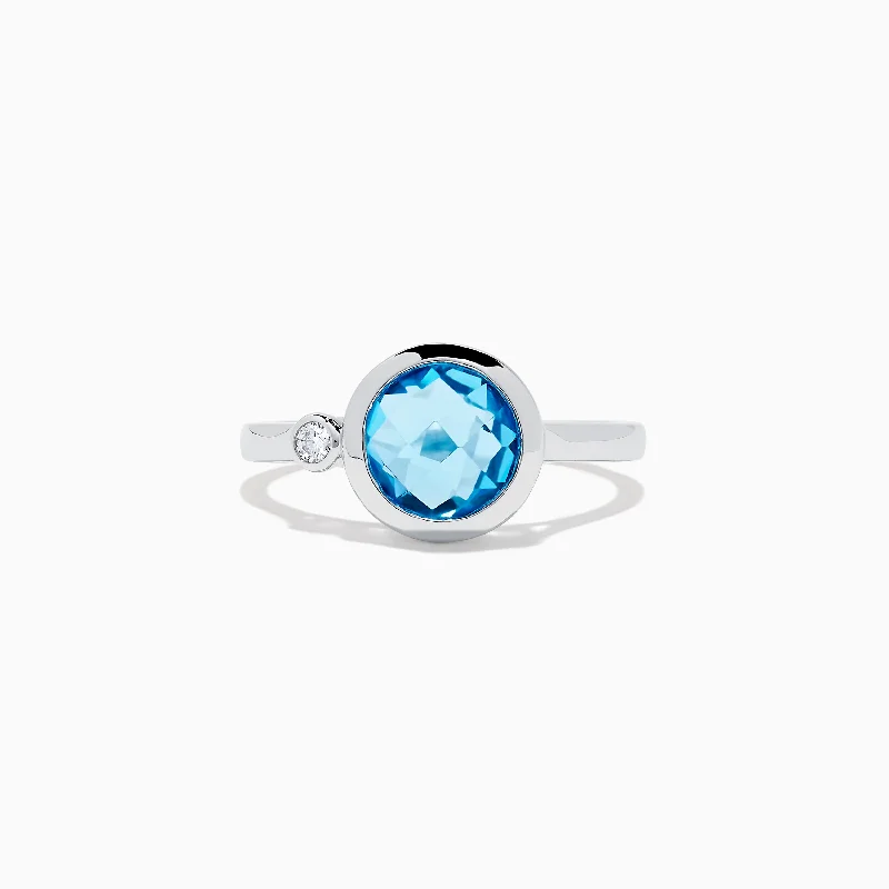 Sparkle More For Less – Jewelry Sale Happening Now Limited Stock 14K White Gold Blue Topaz and Diamond Ring, 2.03 TCW Sparkle More For Less – Jewelry Sale Happening Now Limited Stock 14K White Gold Blue Topaz and Diamond Ring, 2.03 TCW