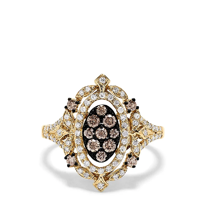 Stunning Jewelry At Even More Stunning Prices Don't Miss Out 14K Yellow Gold Espresso and White Diamond Ring, 0.64 TCW Stunning Jewelry At Even More Stunning Prices Don't Miss Out 14K Yellow Gold Espresso and White Diamond Ring, 0.64 TCW