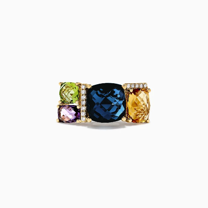 Unmissable Jewelry Clearance – Final Reductions New Arrivals 14K Yellow Gold Multi Gemstone and Diamond Ring, 7.75 TCW Unmissable Jewelry Clearance – Final Reductions New Arrivals 14K Yellow Gold Multi Gemstone and Diamond Ring, 7.75 TCW