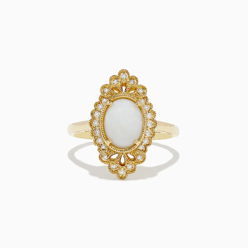 The Perfect Jewelry Piece At The Perfect Discount Best Sellers 14K Yellow Gold Opal And Diamond Ring The Perfect Jewelry Piece At The Perfect Discount Best Sellers 14K Yellow Gold Opal And Diamond Ring