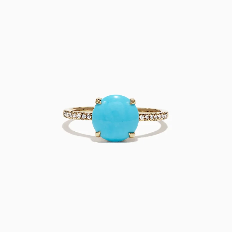 Get The Jewelry You Love At A Price You Love Buy More, Save More 14K Yellow Gold Turquoise Diamond Ring, 1.40 TCW Get The Jewelry You Love At A Price You Love Buy More, Save More 14K Yellow Gold Turquoise Diamond Ring, 1.40 TCW