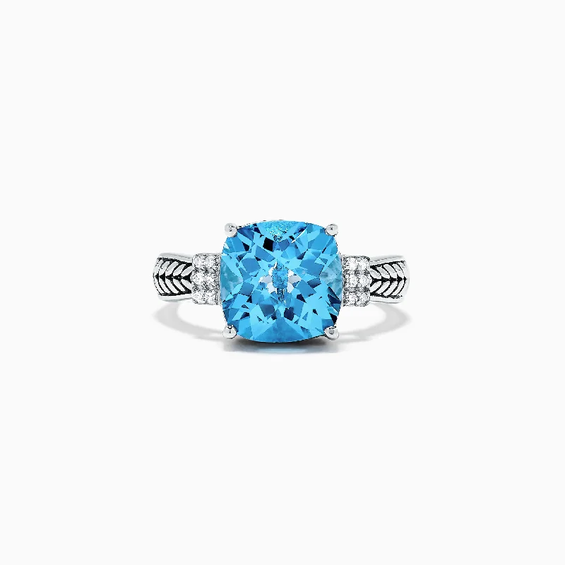 Luxury Meets Affordability – Jewelry Sale Live Now Chic And Trendy 925 Sterling Silver Blue Topaz and Diamond Ring, 5.05 TCW Luxury Meets Affordability – Jewelry Sale Live Now Chic And Trendy 925 Sterling Silver Blue Topaz and Diamond Ring, 5.05 TCW
